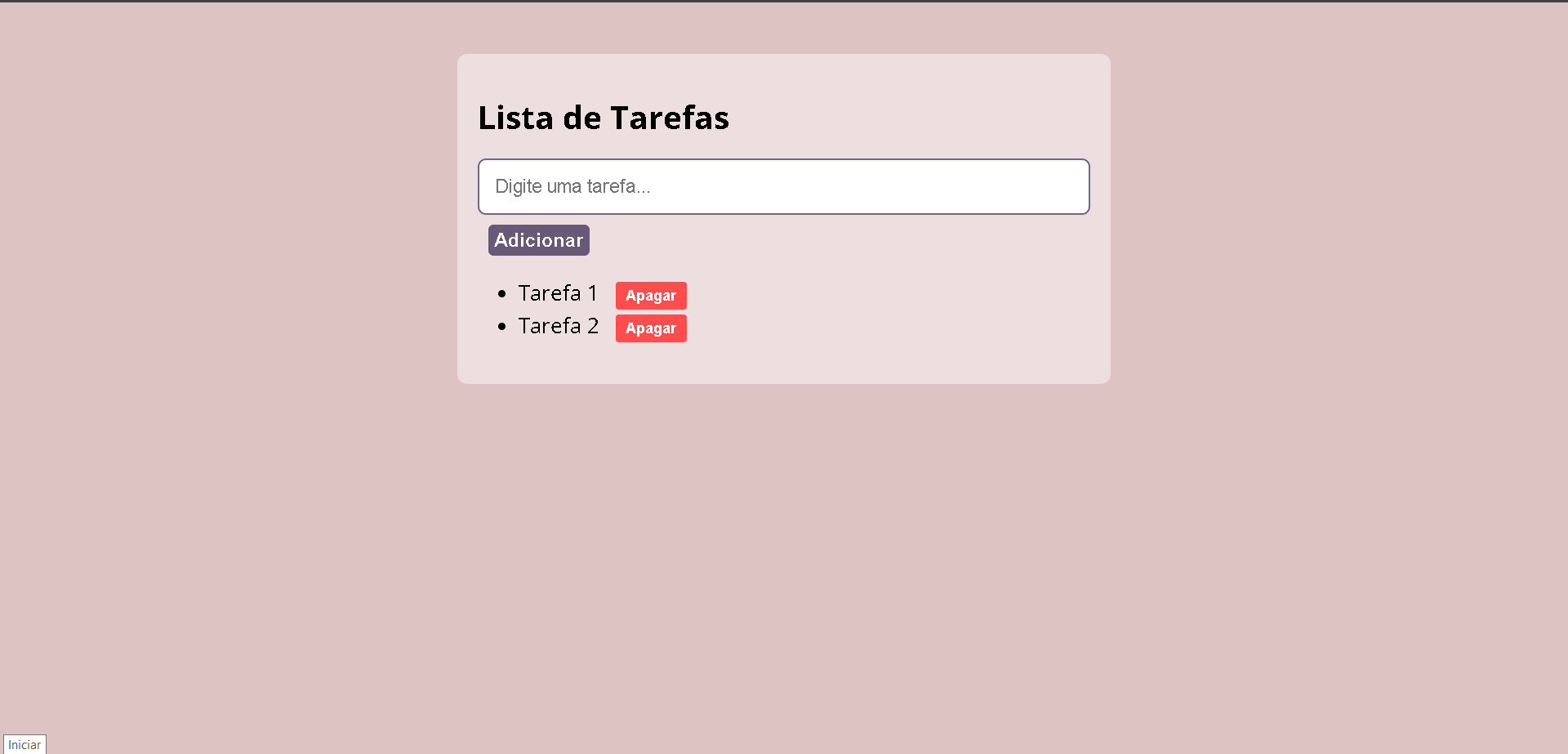 Lista de Tarefas